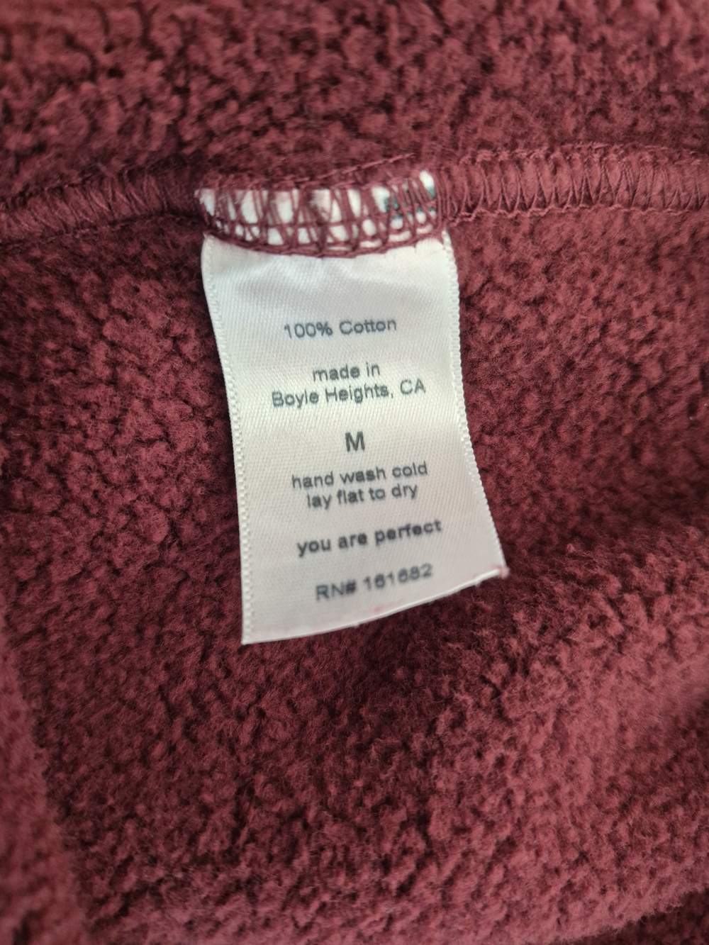 perfectwhitetee 100% Cotton Fleece Sweatpants Joggers Burgundy Womens Medium - Picture 7 of 9